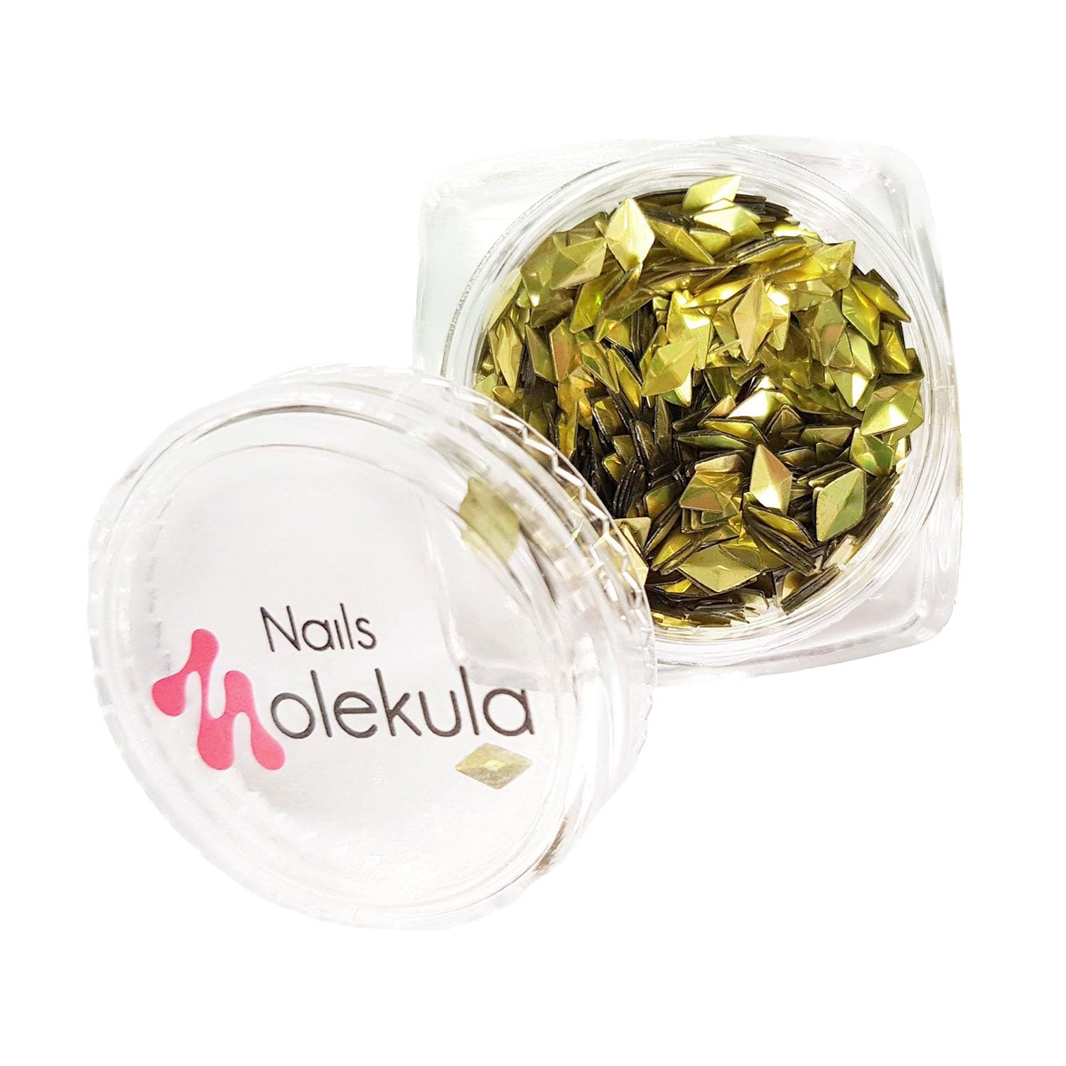 Декор для нігтів Nails Molekula Professional Луска дракона, ромби, жовто-зелений, 1.5 г (ML1110)